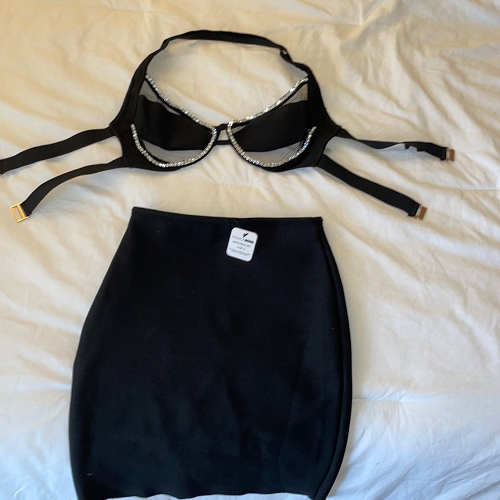 2 piece rhinestone set